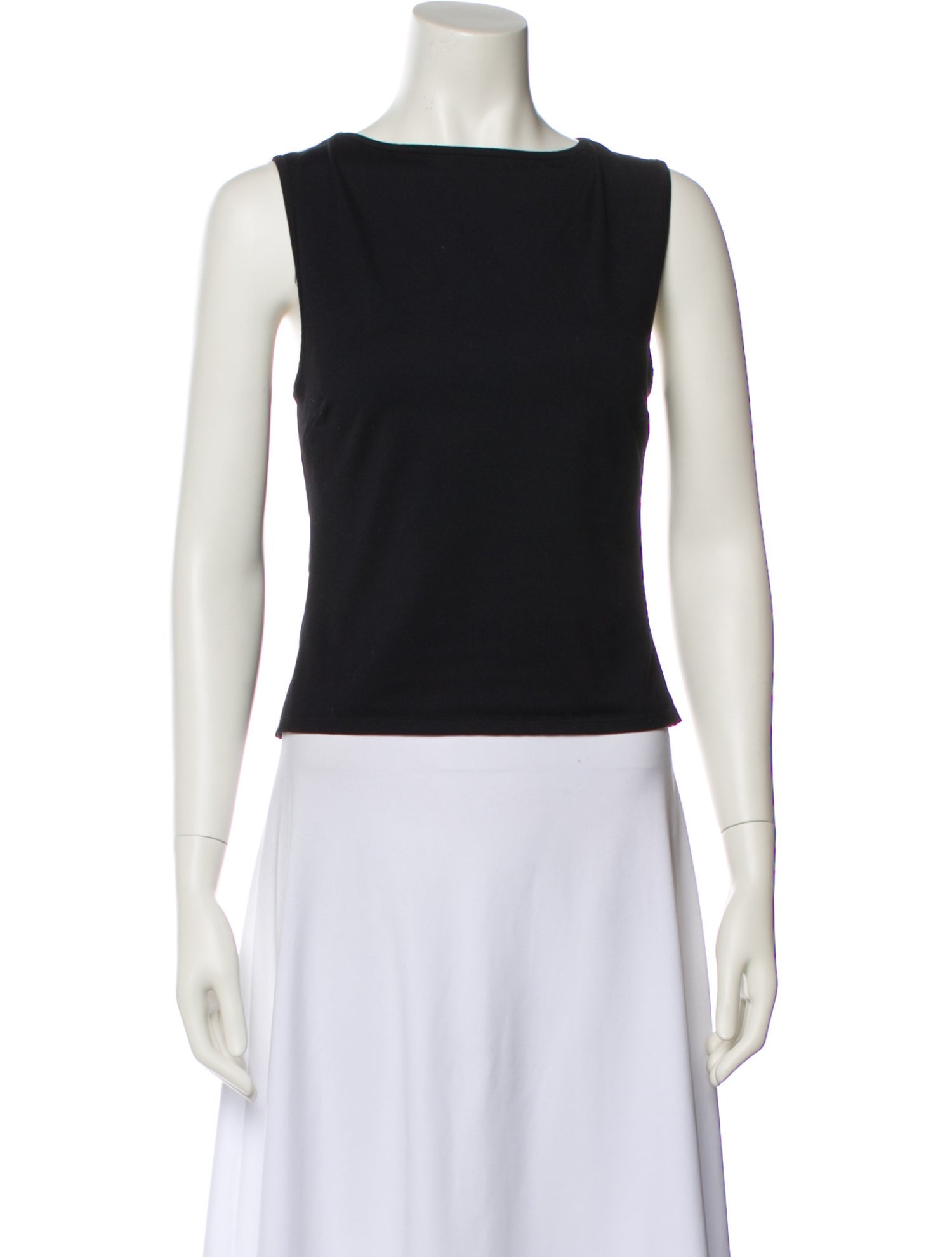 Tank Air Bateau Neckline Sleeveless Crop Top