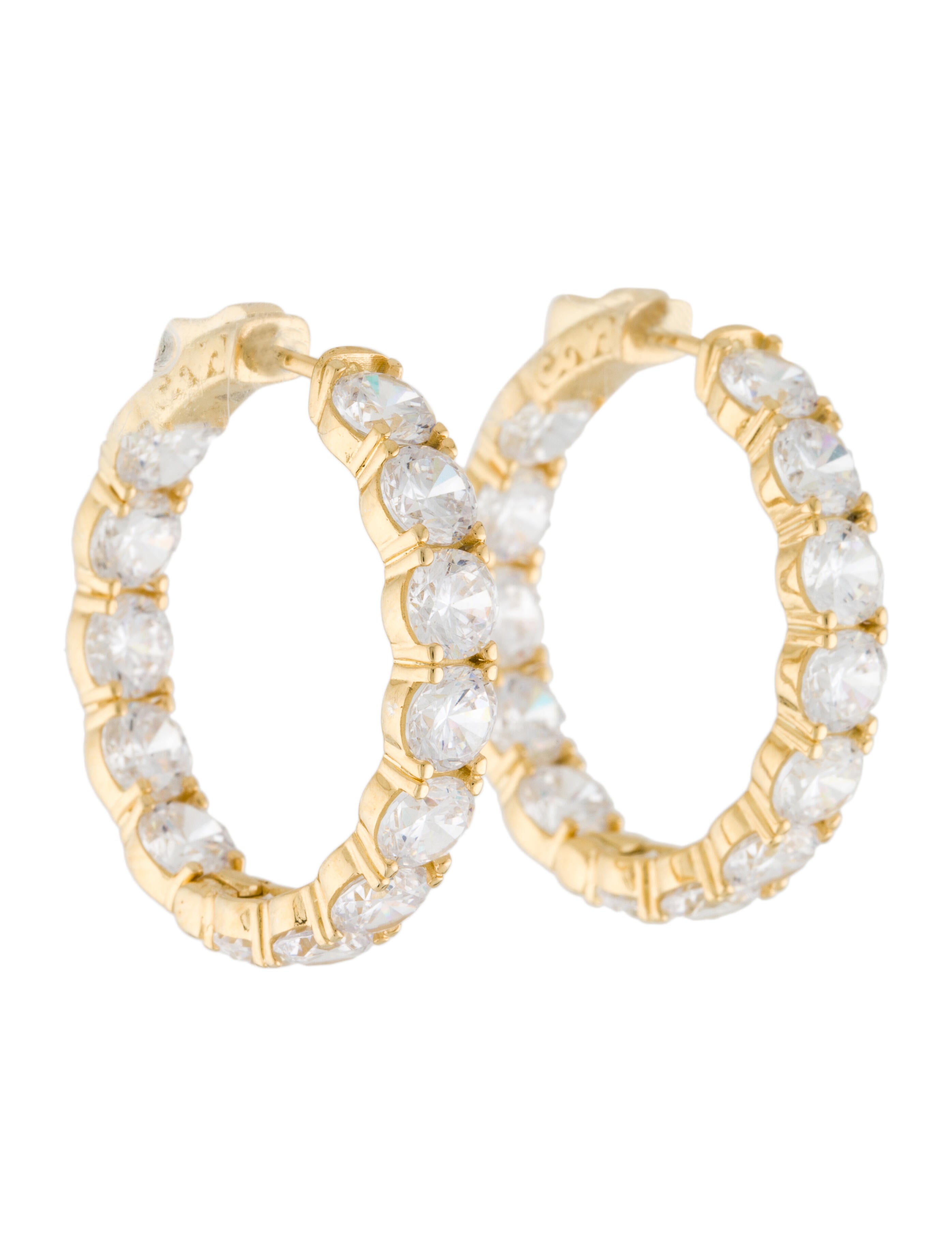 David Yurman 18K Box Chain Link Hoop Earrings 18K Yellow Gold Hoop