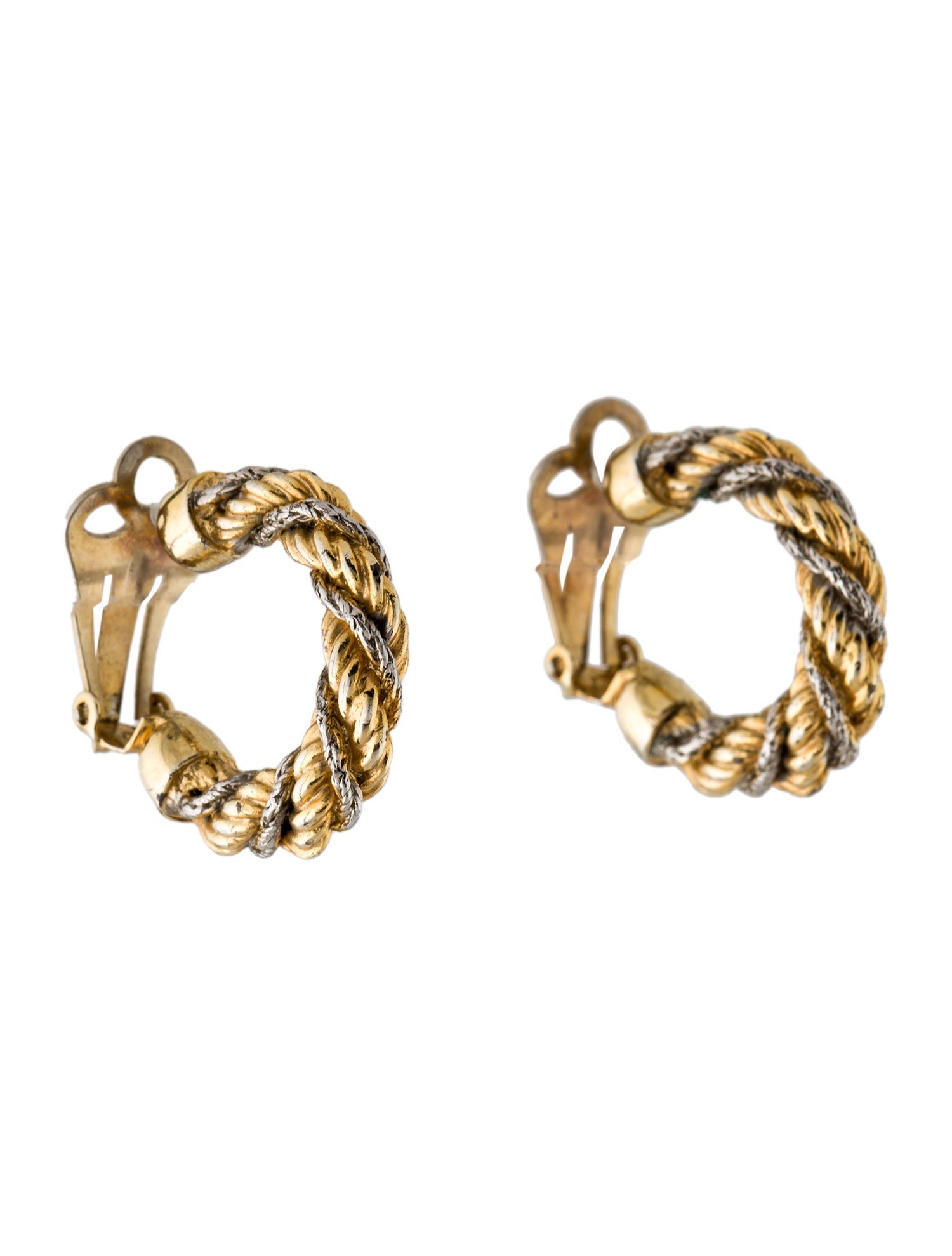 Talita London Two-Tone Rope Hoop Clip-On Earrings
