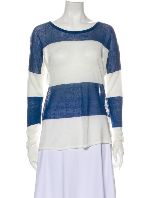 The Line by K Linen Striped Sweater w/ Tags Blue
