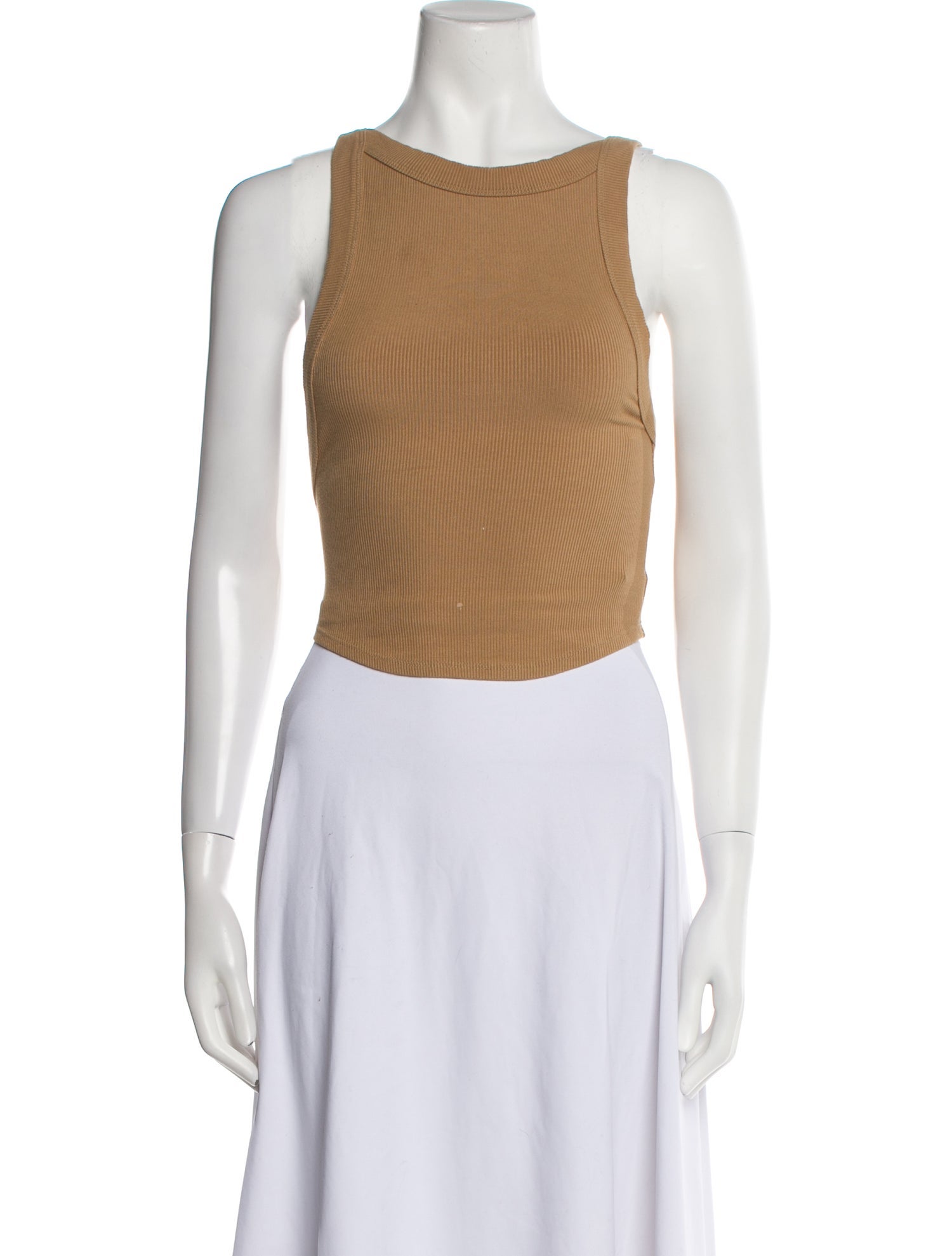 The Line by K Bateau Neckline Sleeveless Crop Top