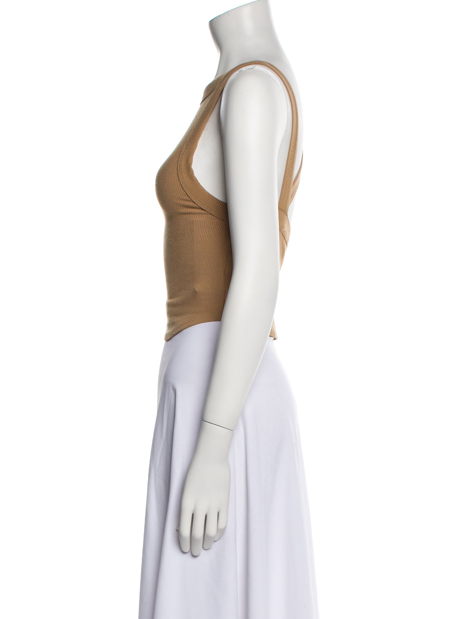 The Line by K Bateau Neckline Sleeveless Crop Top