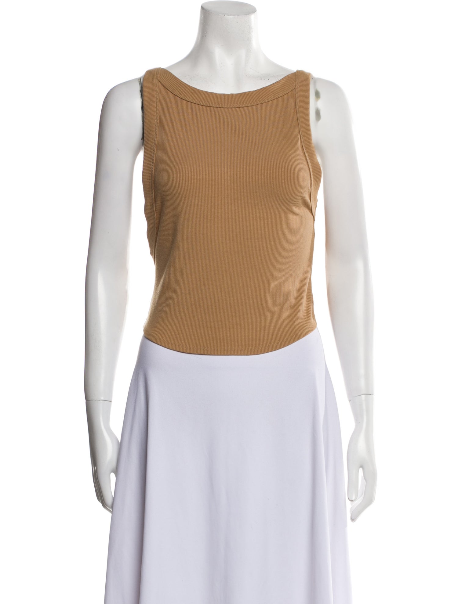 The Line by K Bateau Neckline Sleeveless Crop Top