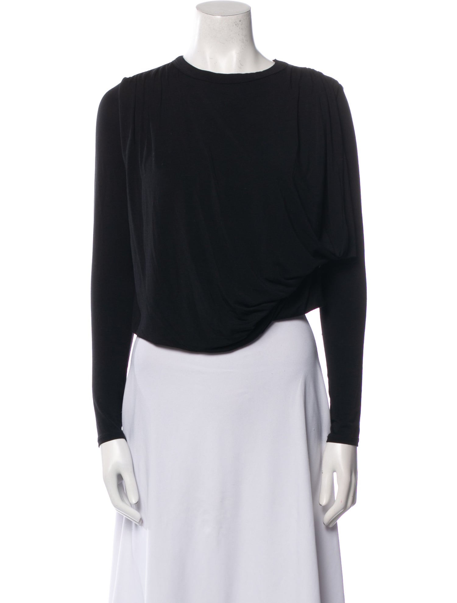 The Line by K Crew Neck Long Sleeve Crop Top