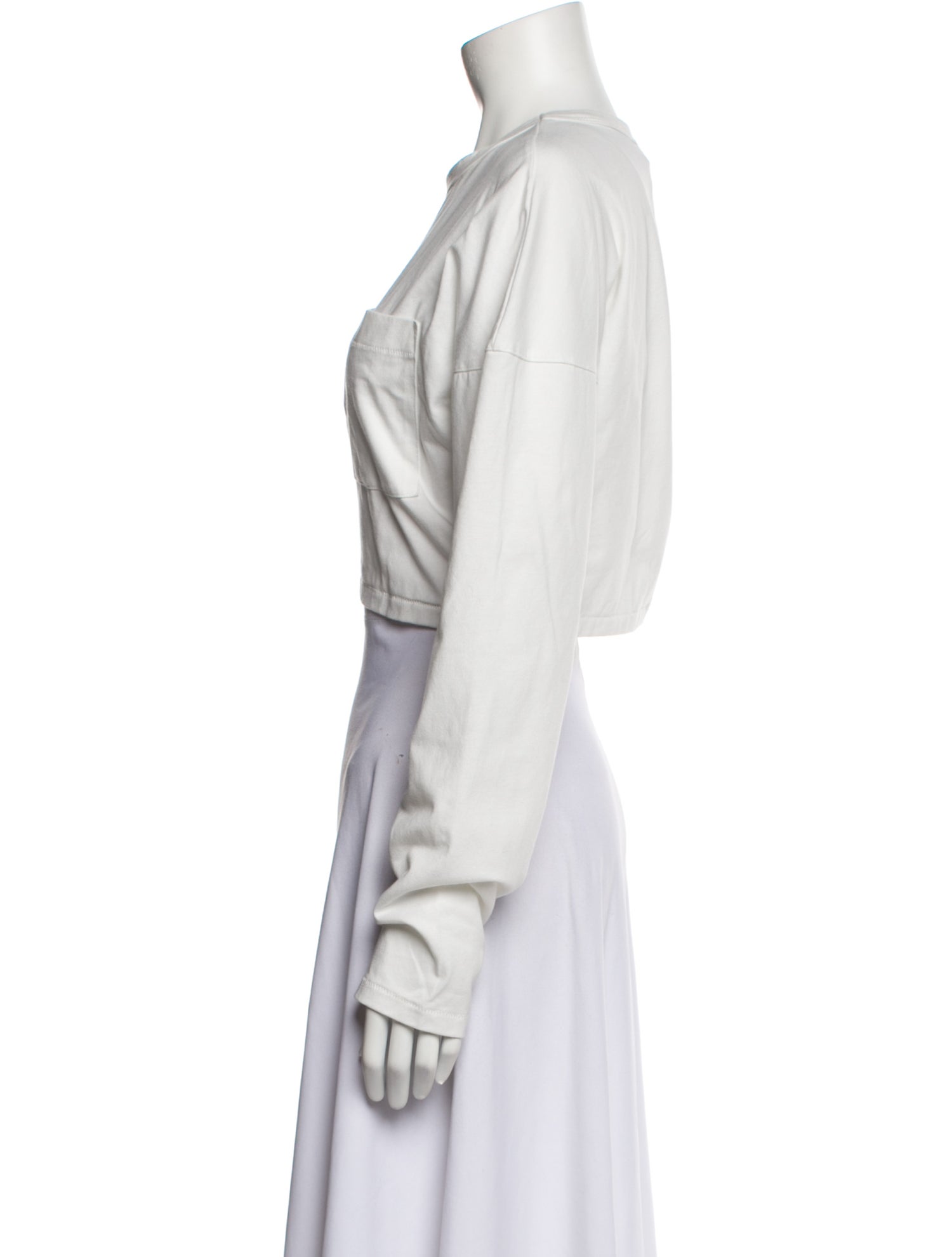 The Line by K Crew Neck Long Sleeve Crop Top