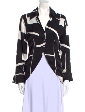 The Line by K Printed Long Sleeve Button-Up Top