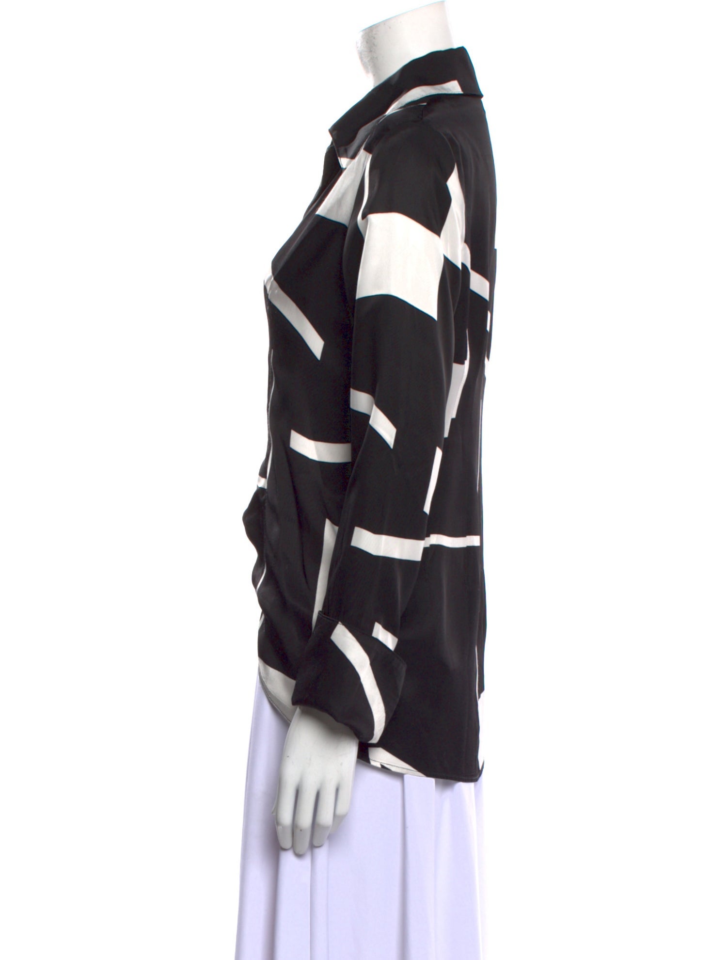 The Line by K Printed Long Sleeve Button-Up Top