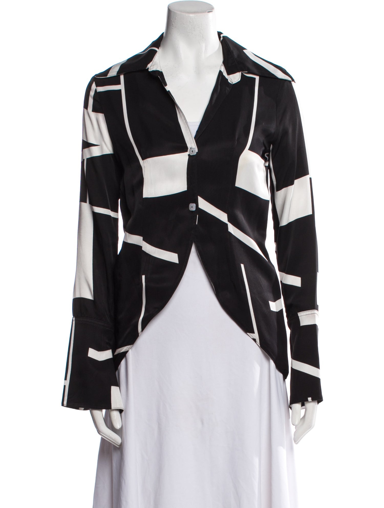 The Line by K Printed V-Neck Blouse