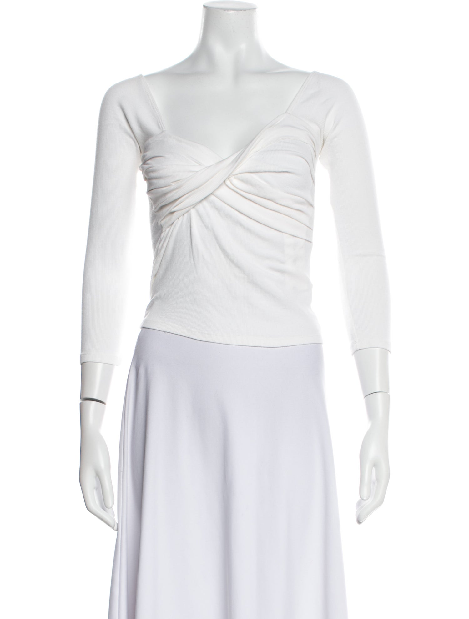 The Line by K V-Neck Three-Quarter Sleeve Crop Top