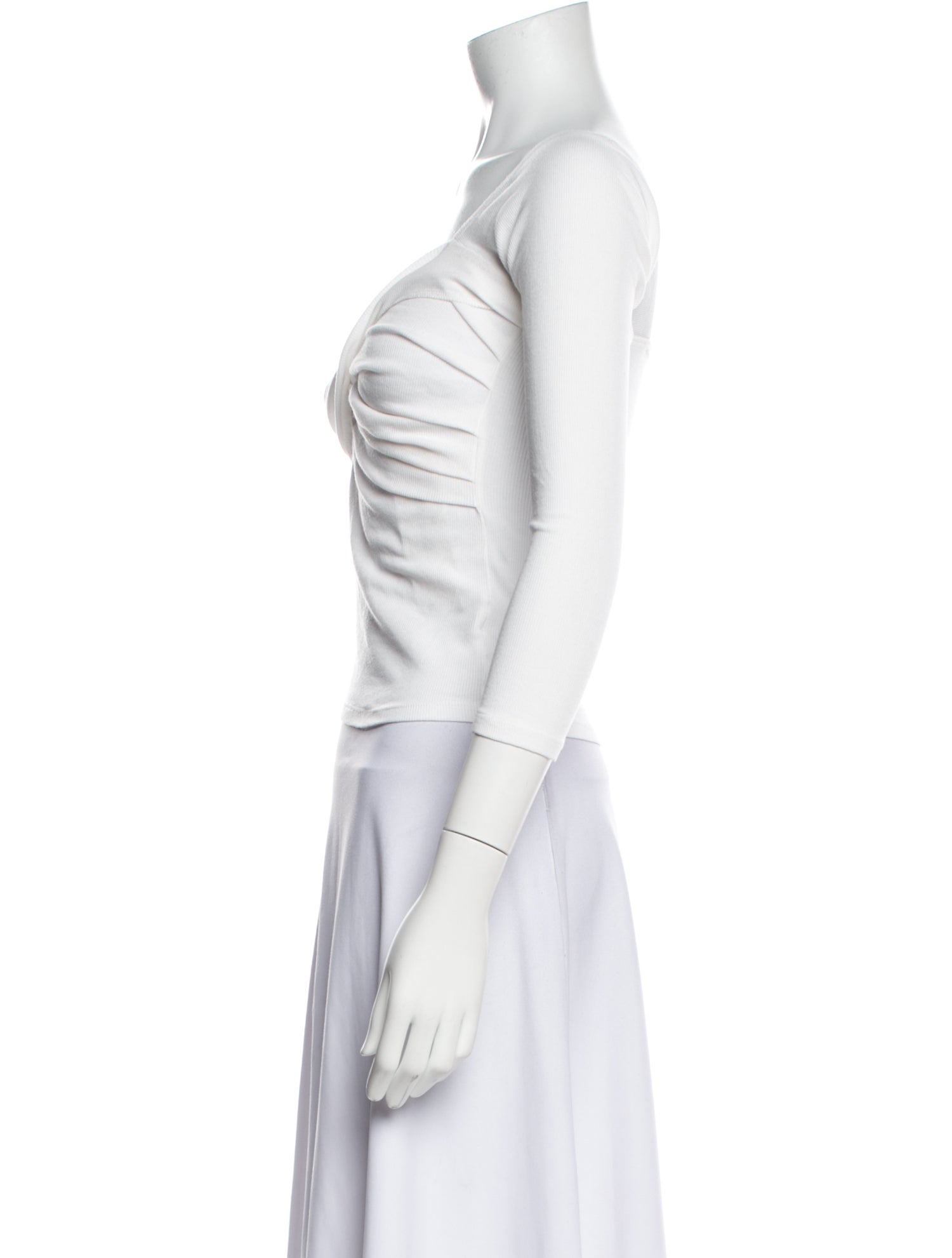 The Line by K V-Neck Three-Quarter Sleeve Crop Top