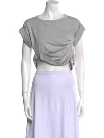 The Line by K Bateau Neckline Short Sleeve Crop Top