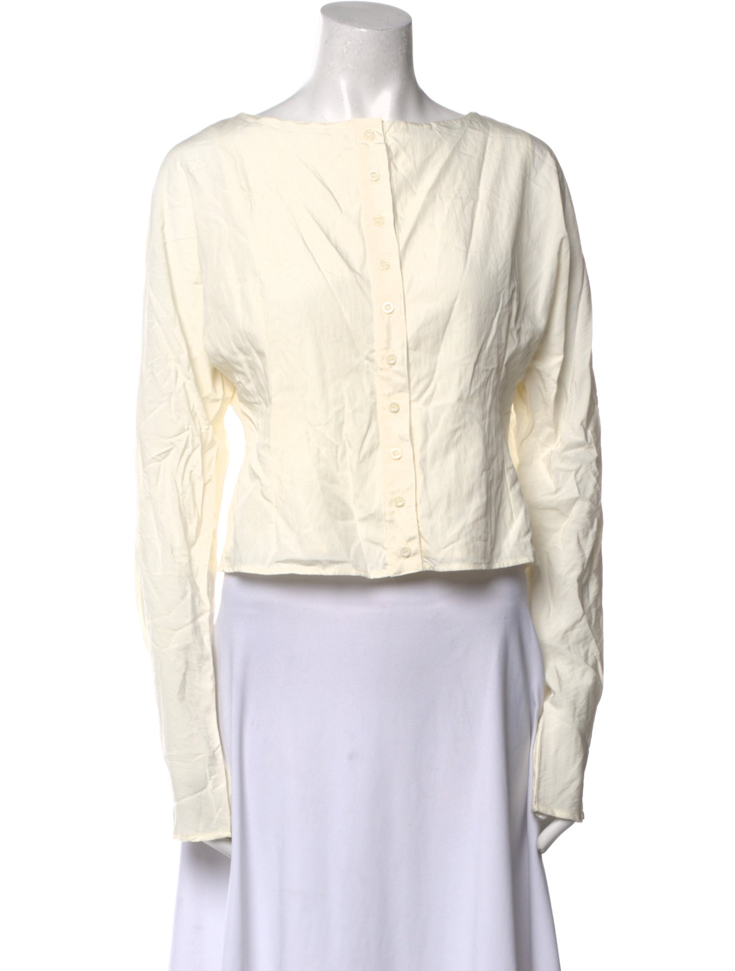 The Line by K Bateau Neckline Long Sleeve Crop Top