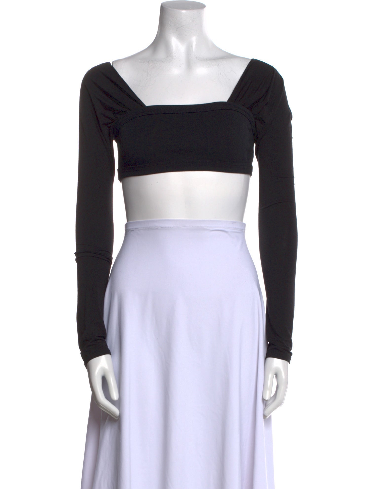 The Line by K Square Neckline Long Sleeve Crop Top