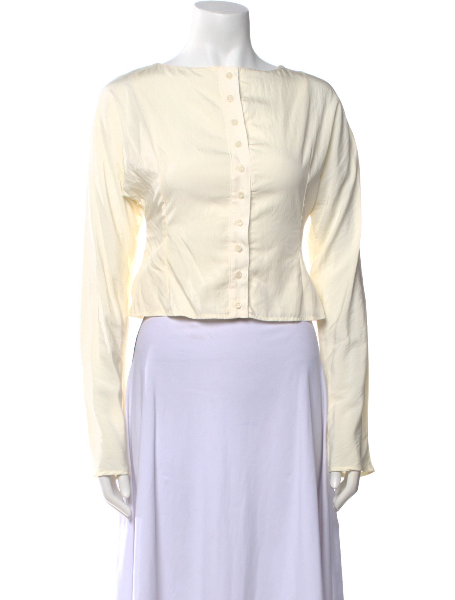 The Line by K Scoop Neck Long Sleeve Crop Top w/ Tags