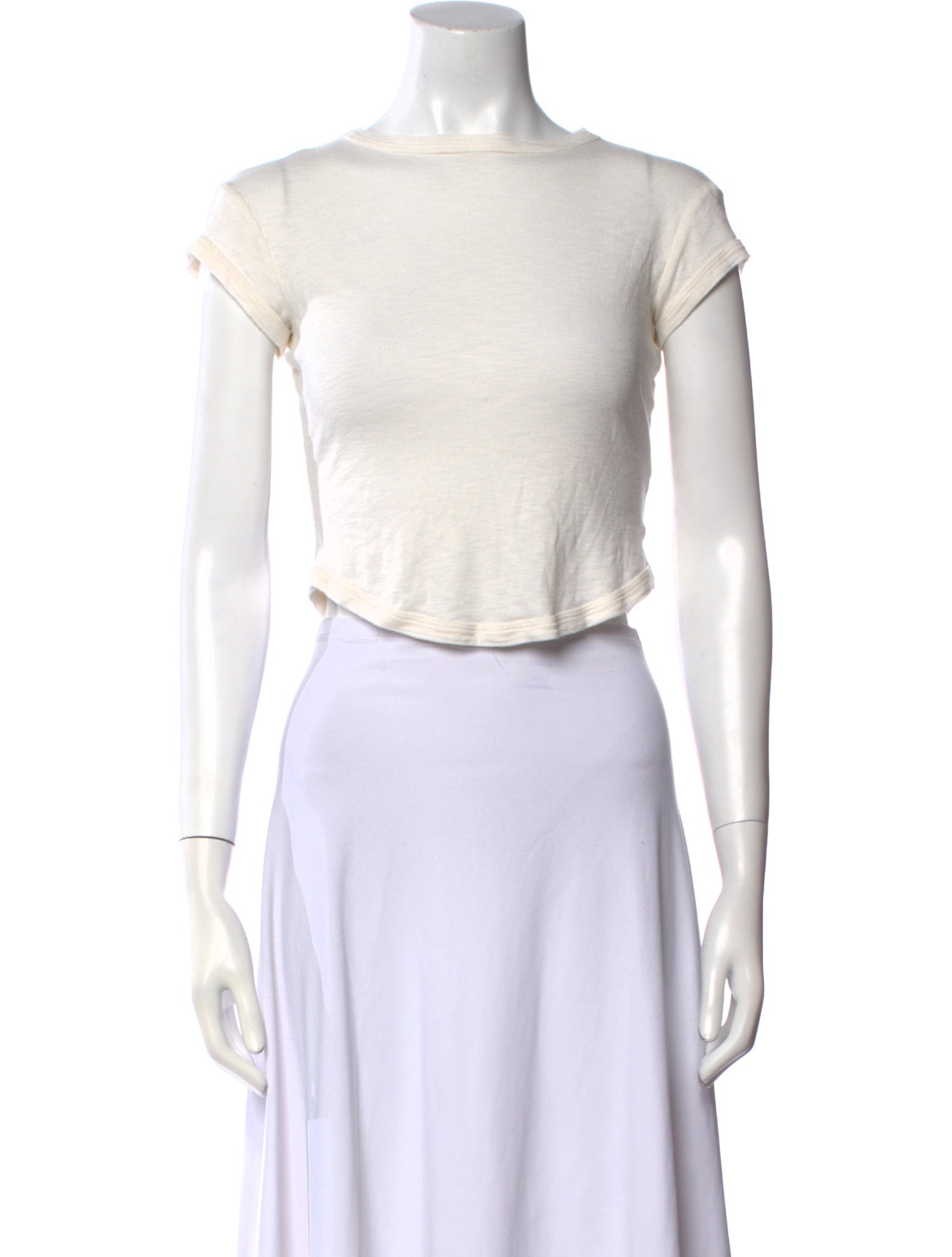 The Line by K Bateau Neckline Short Sleeve Crop Top