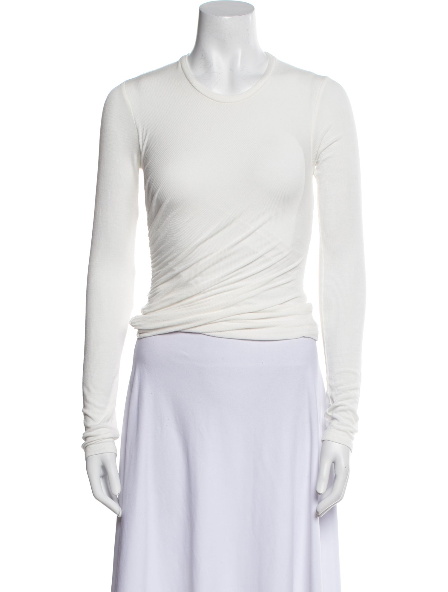 The Line by K Crew Neck Long Sleeve Crop Top