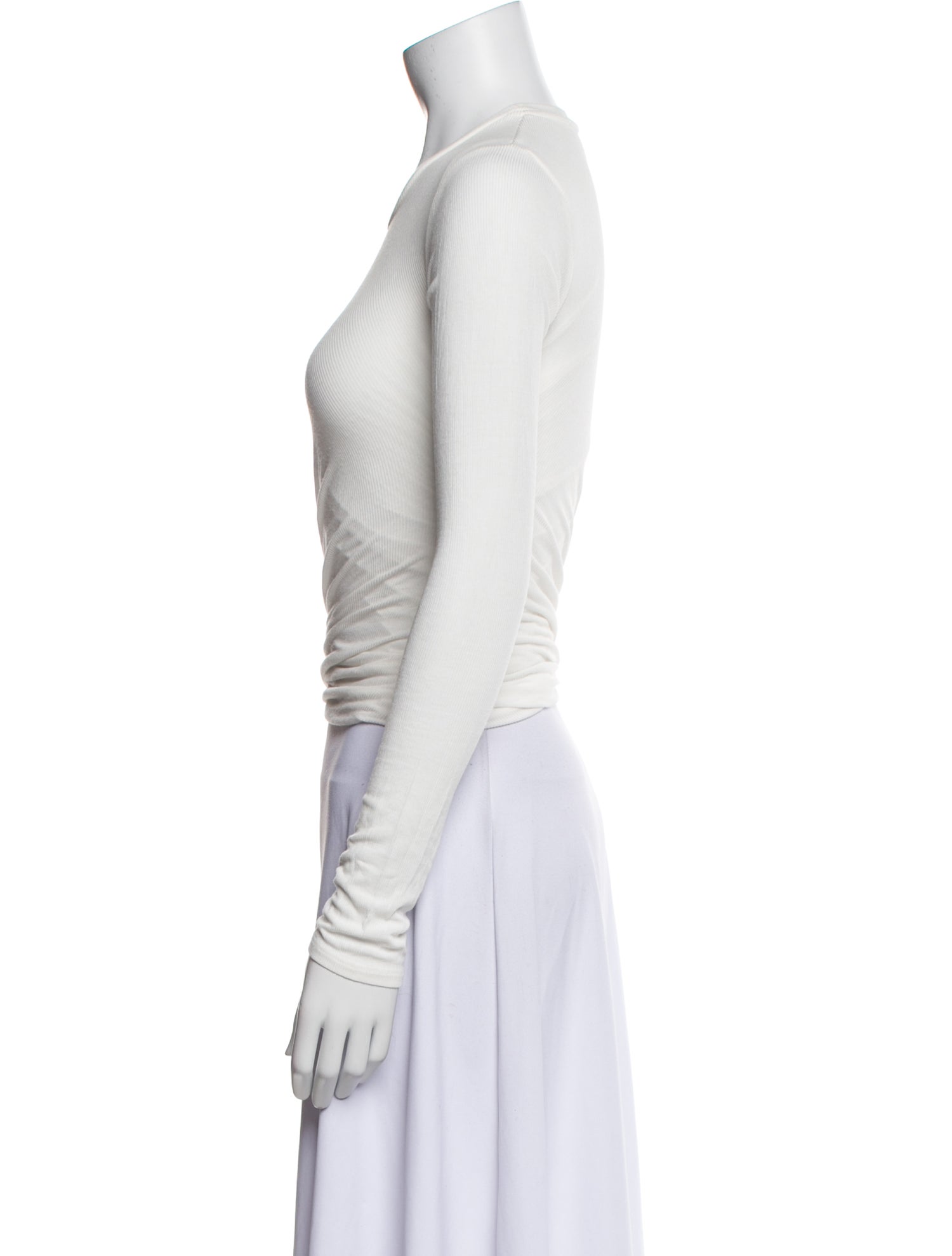 The Line by K Crew Neck Long Sleeve Crop Top