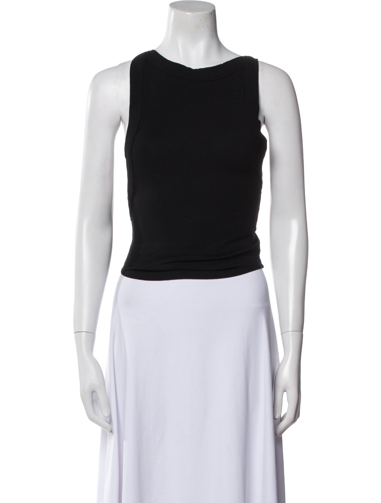 The Line by K Bateau Neckline Sleeveless Crop Top