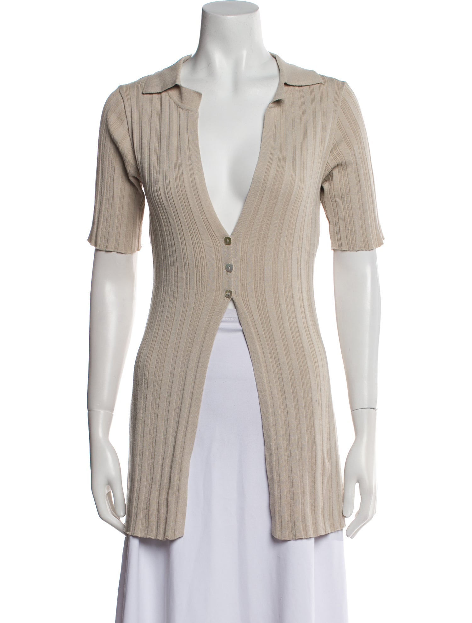 The Line by K V-Neck Short Sleeve Button-Up Top