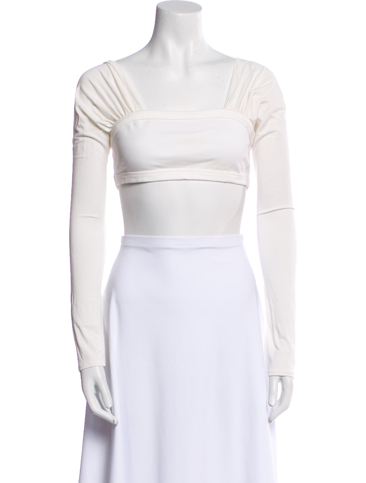 The Line by K Square Neckline Long Sleeve Crop Top