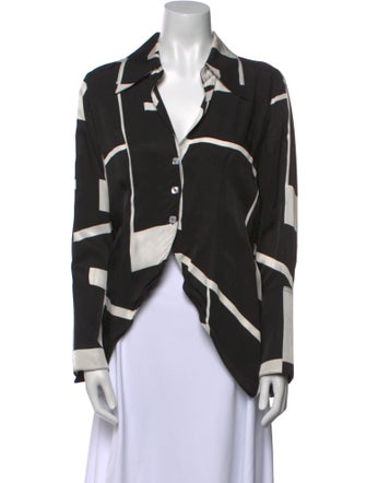 The Line by K Printed Long Sleeve Button-Up Top