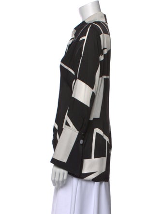 The Line by K Printed Long Sleeve Button-Up Top