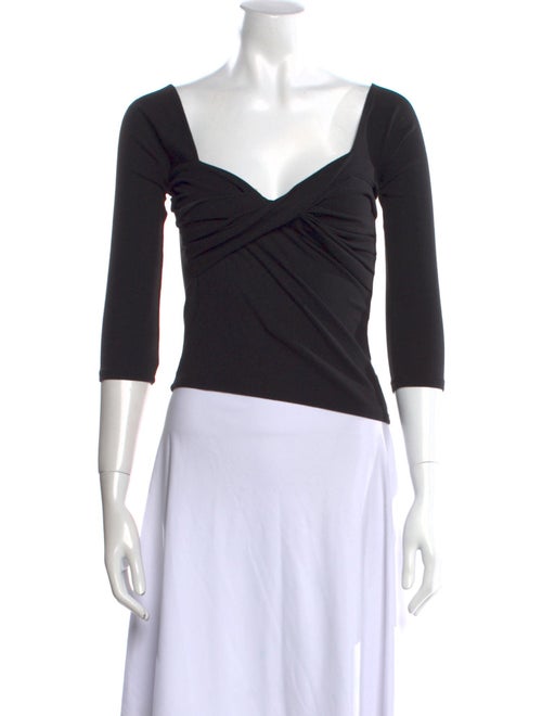 The Line by K V-Neck Three-Quarter Sleeve Crop Top