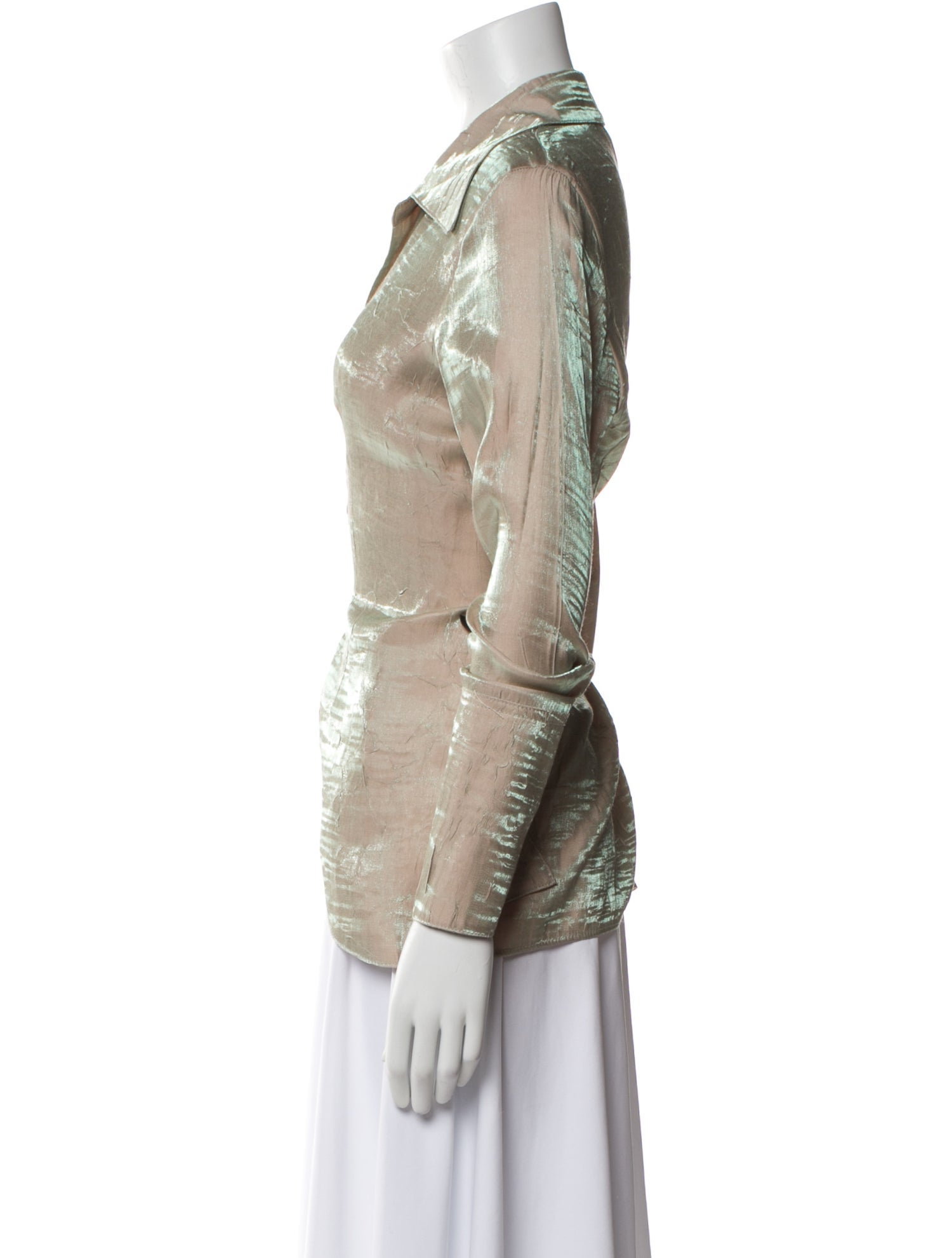 The Line by K V-Neck Long Sleeve Button-Up Top