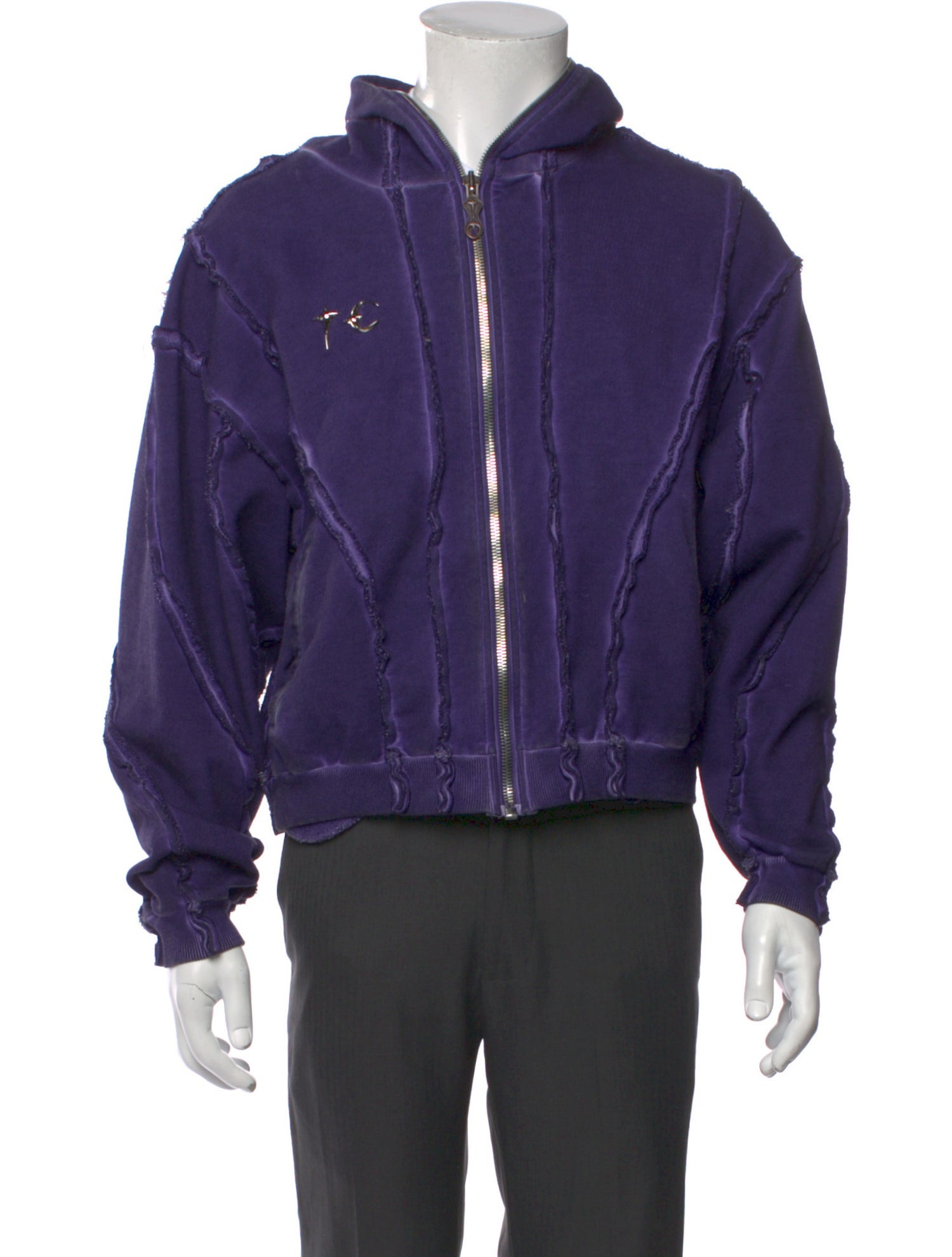 Thug Club Tie-Dye Print V-Neck Hoodie