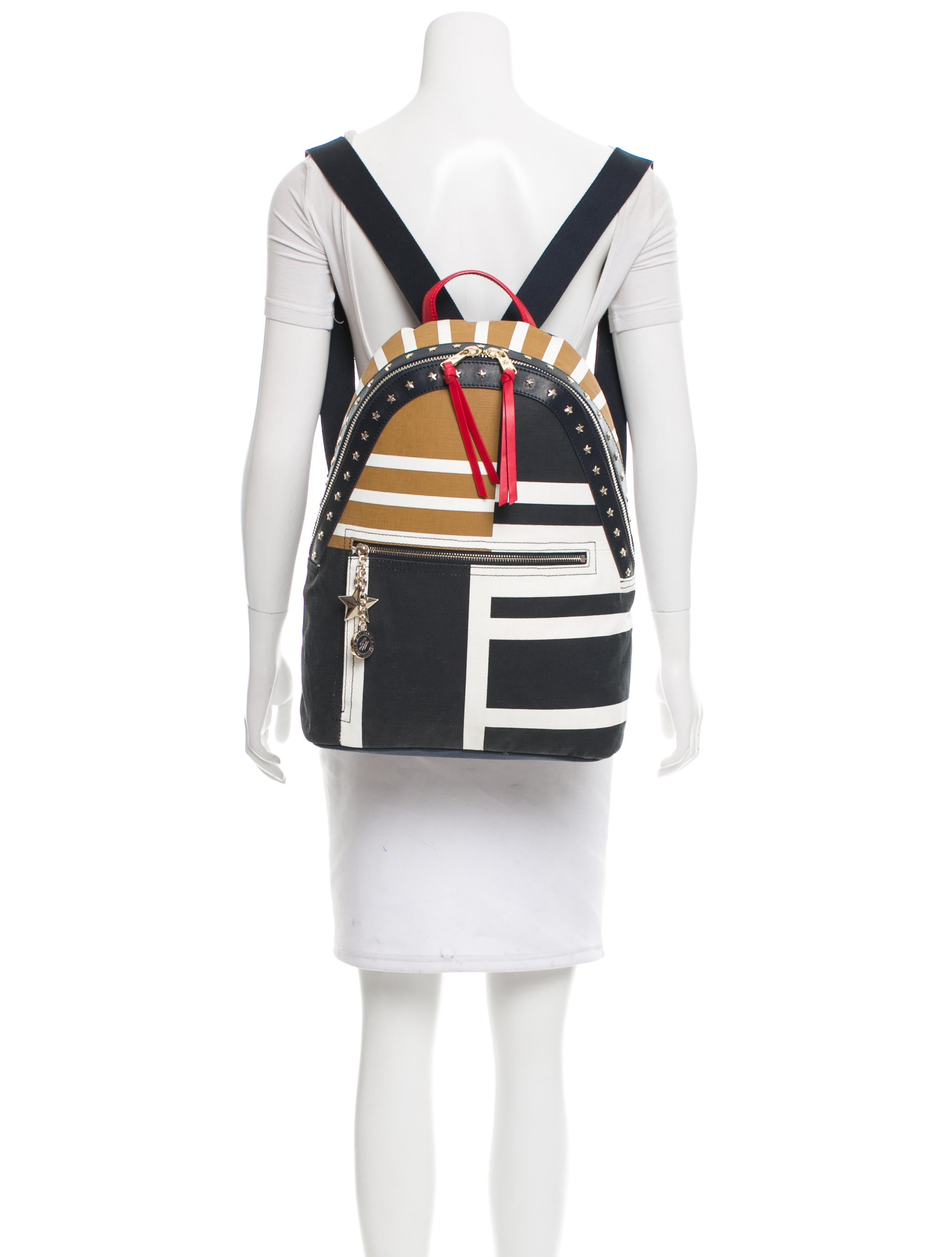 Tommy Hilfiger Gigi Hadid Studded Canvas Backpack Handbags WTM20031