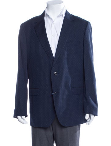 Tommy Hilfiger Suiting Virgin Wool Polka Dot Print Blazer Us46, It56 | XXL
