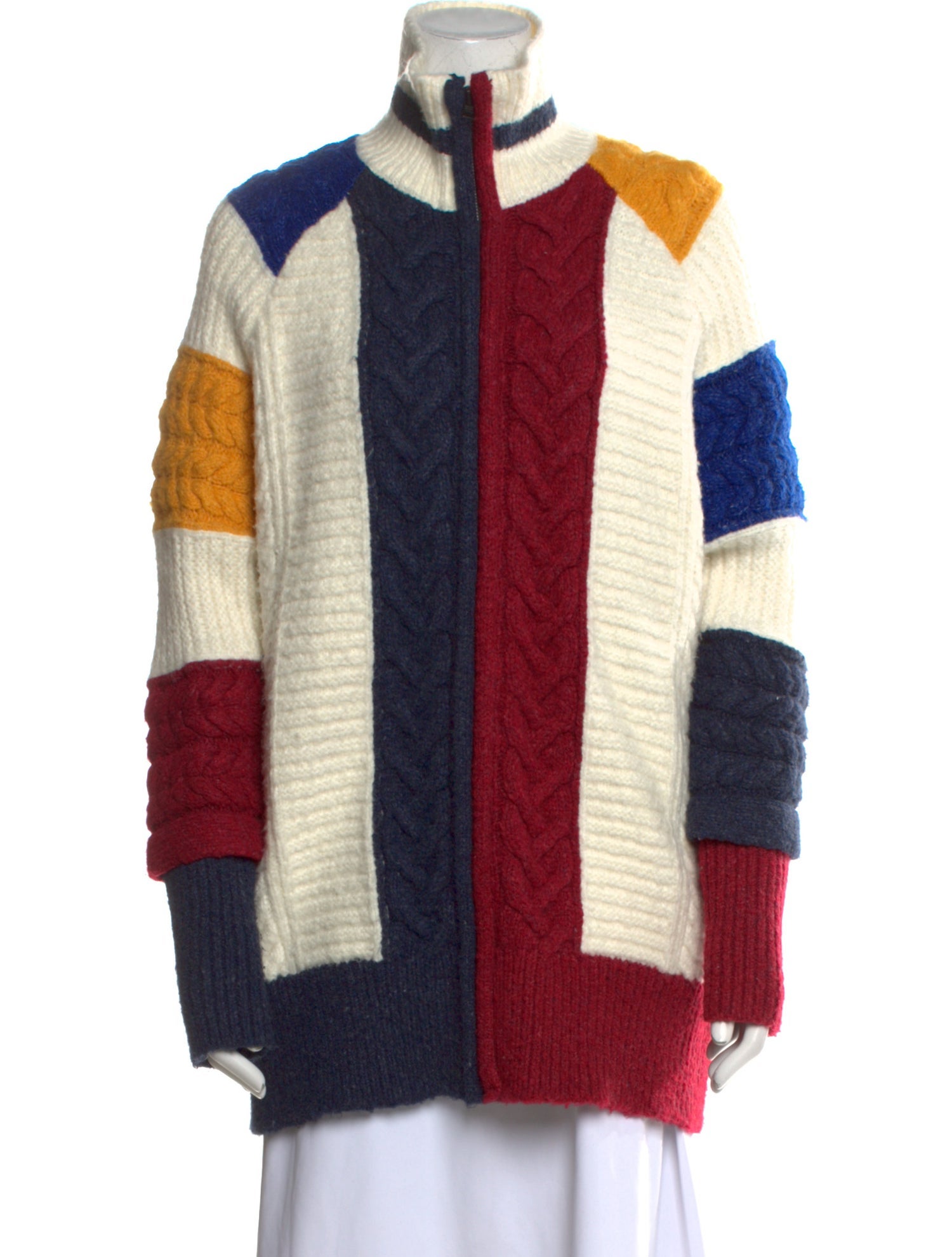 Tommy Hilfiger Colorblock Pattern Mock Neck Sweater