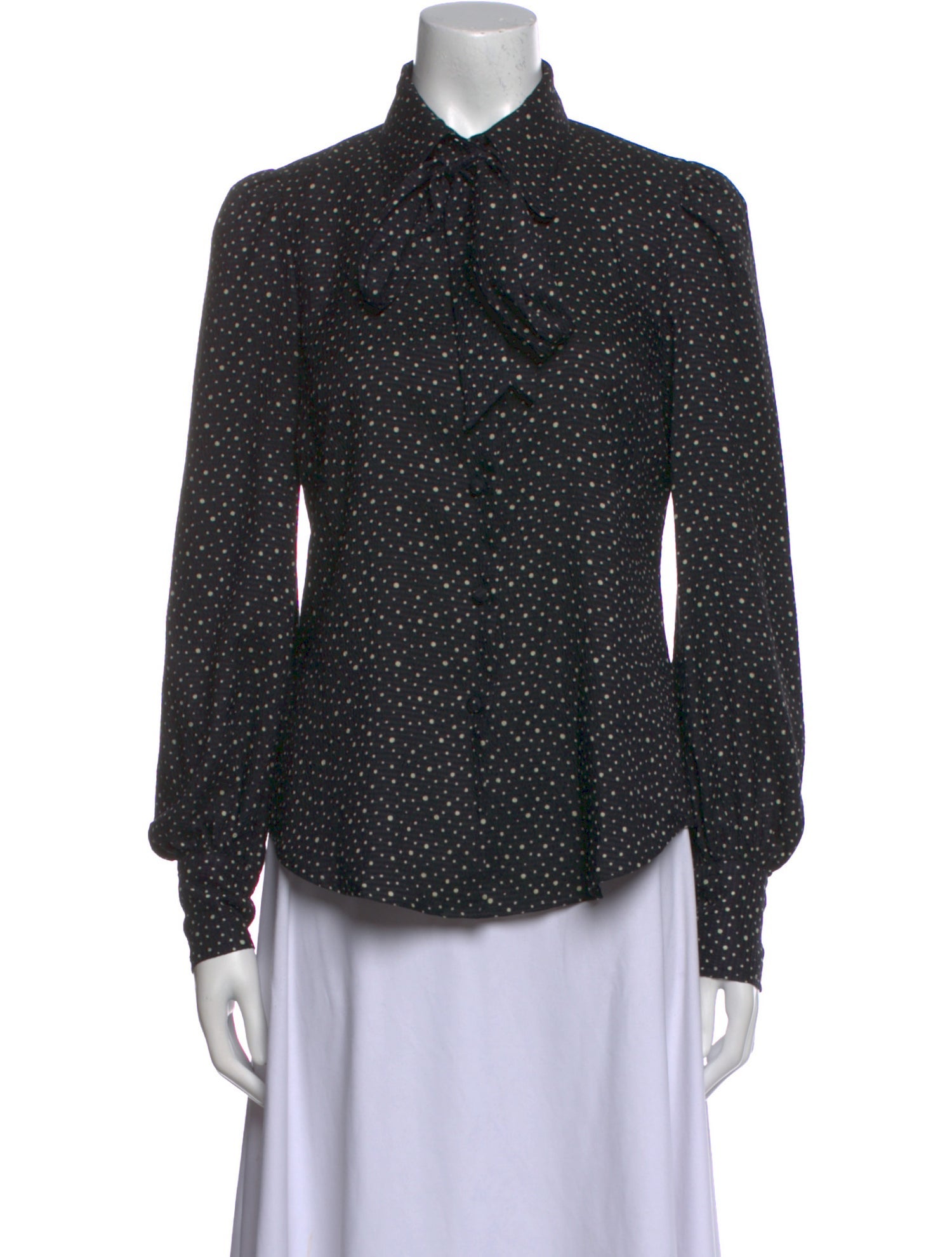 The Marc Jacobs Polka Dot Print Long Sleeve Button-Up Top