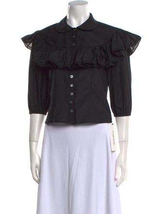 The Marc Jacobs Three-Quarter Sleeve Crop Top