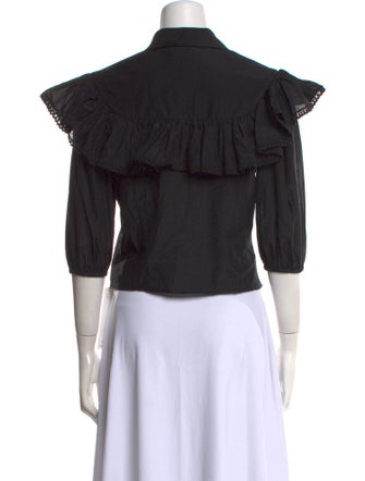 The Marc Jacobs Three-Quarter Sleeve Crop Top