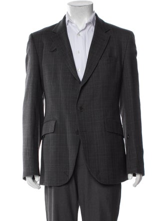 Timothy Everest Wool Plaid Print Blazer