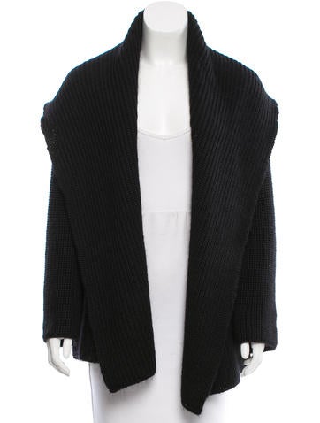 Tomorrowland Open Front Rib Knit Sweater