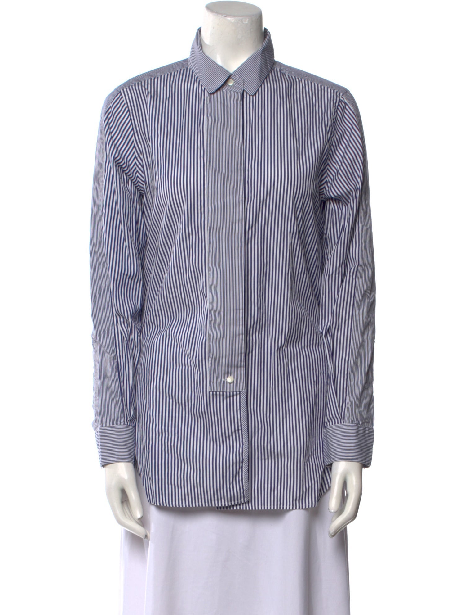 Tomorrowland Striped Long Sleeve Button-Up Top