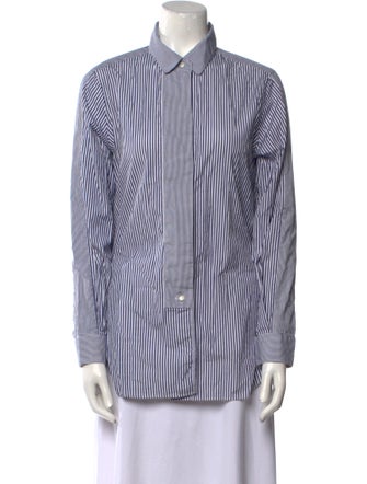Tomorrowland Striped Long Sleeve Button-Up Top