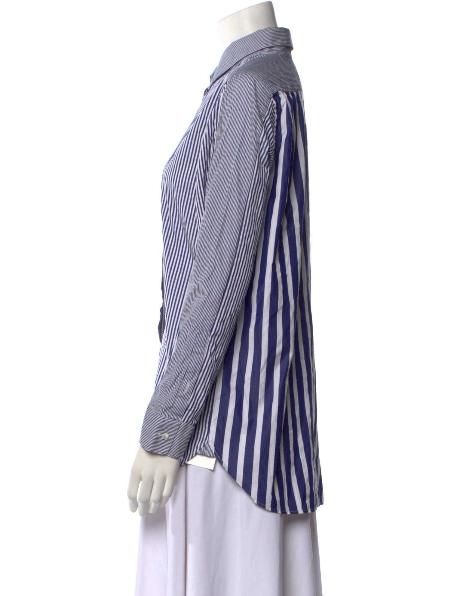 Tomorrowland Striped Long Sleeve Button-Up Top