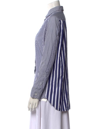 Tomorrowland Striped Long Sleeve Button-Up Top
