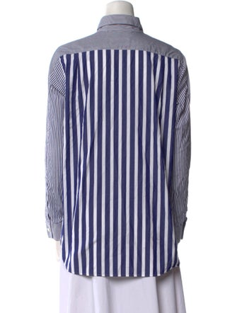 Tomorrowland Striped Long Sleeve Button-Up Top