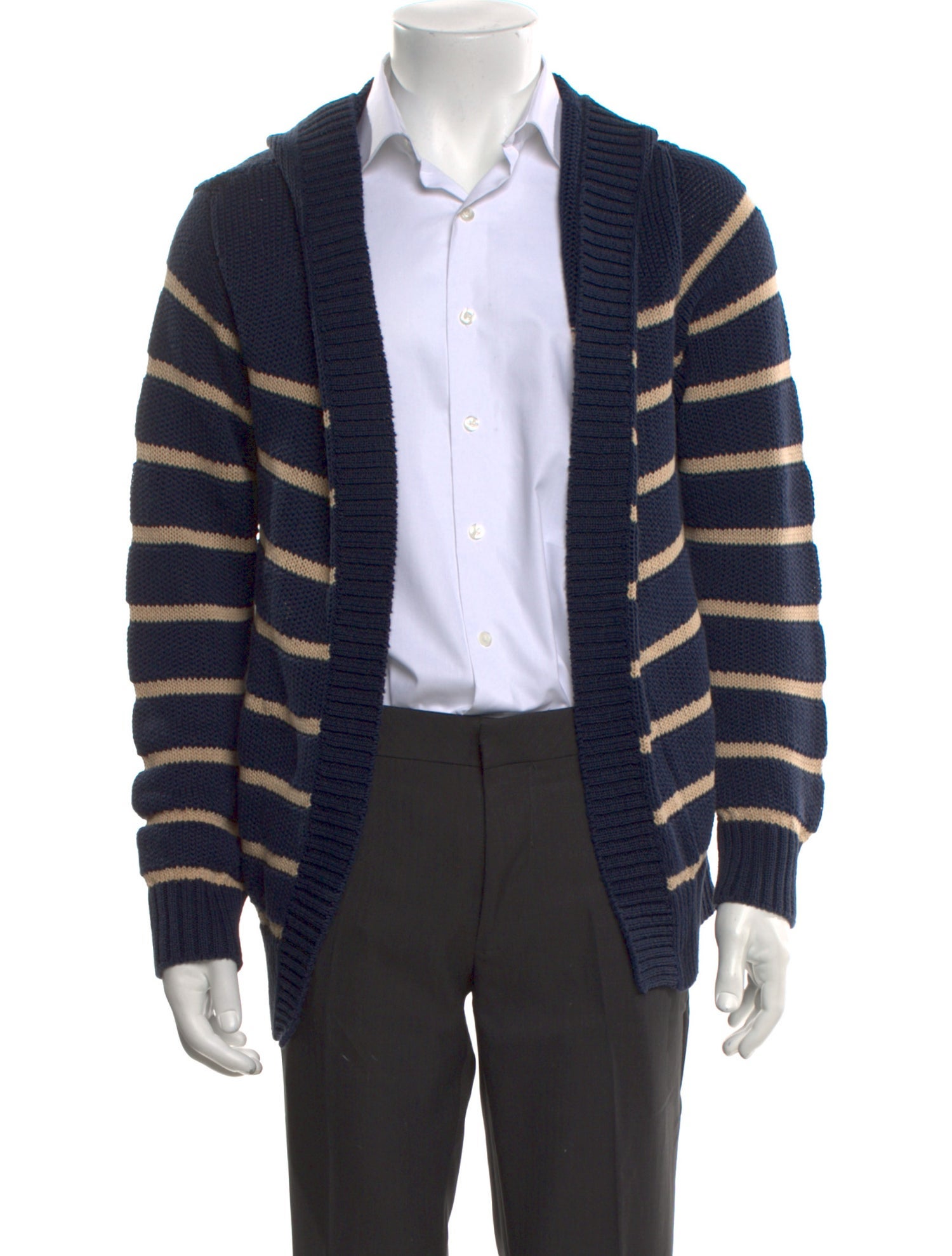 Tomorrowland Striped Open Front Hoodie