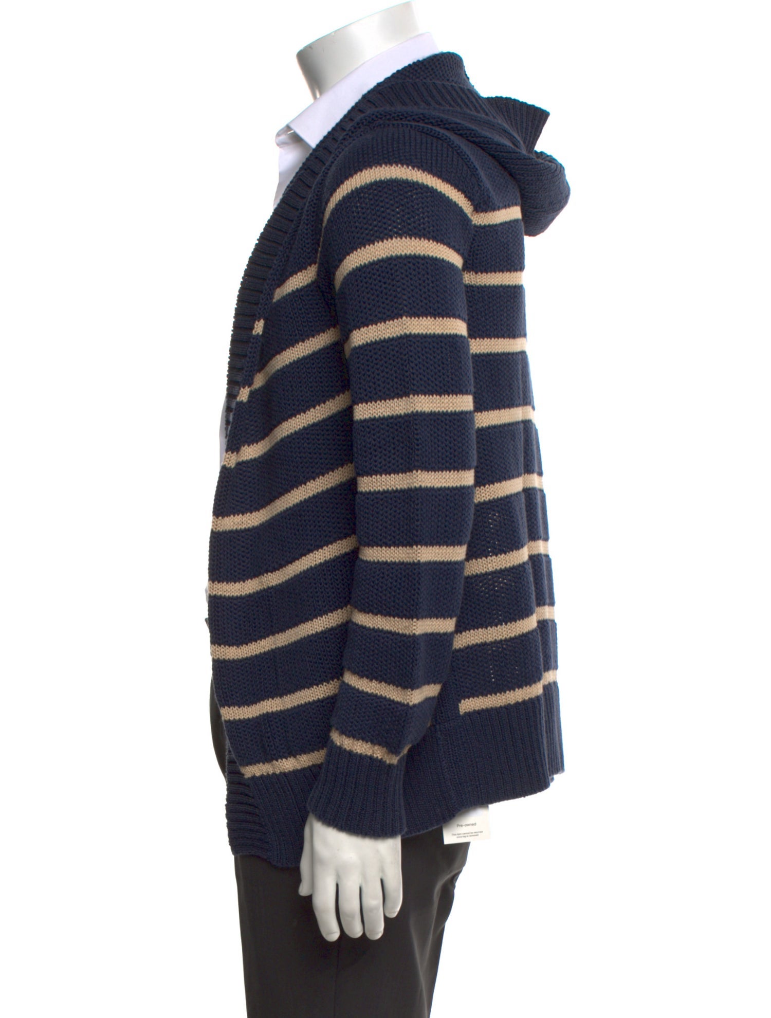 Tomorrowland Striped Open Front Hoodie