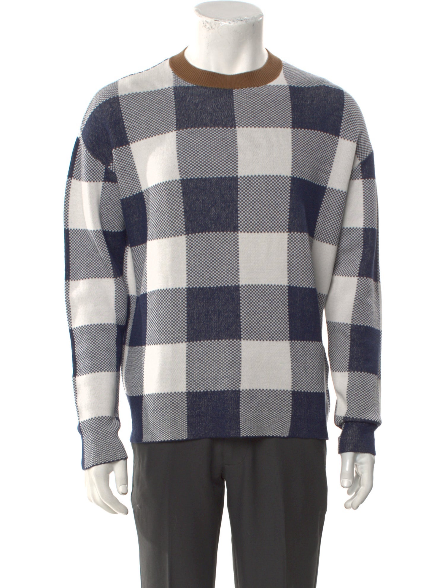 Tomorrowland Plaid Print Crew Neck Cardigan