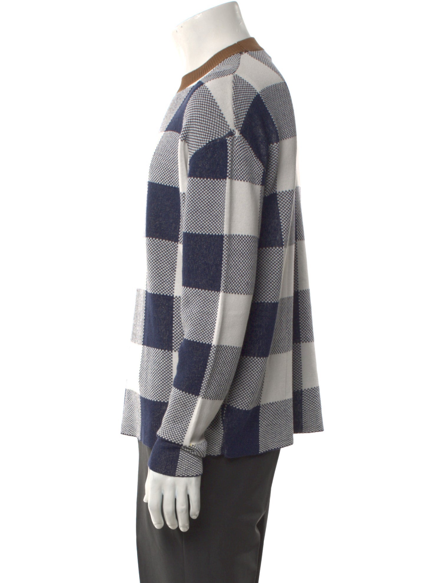 Tomorrowland Plaid Print Crew Neck Cardigan