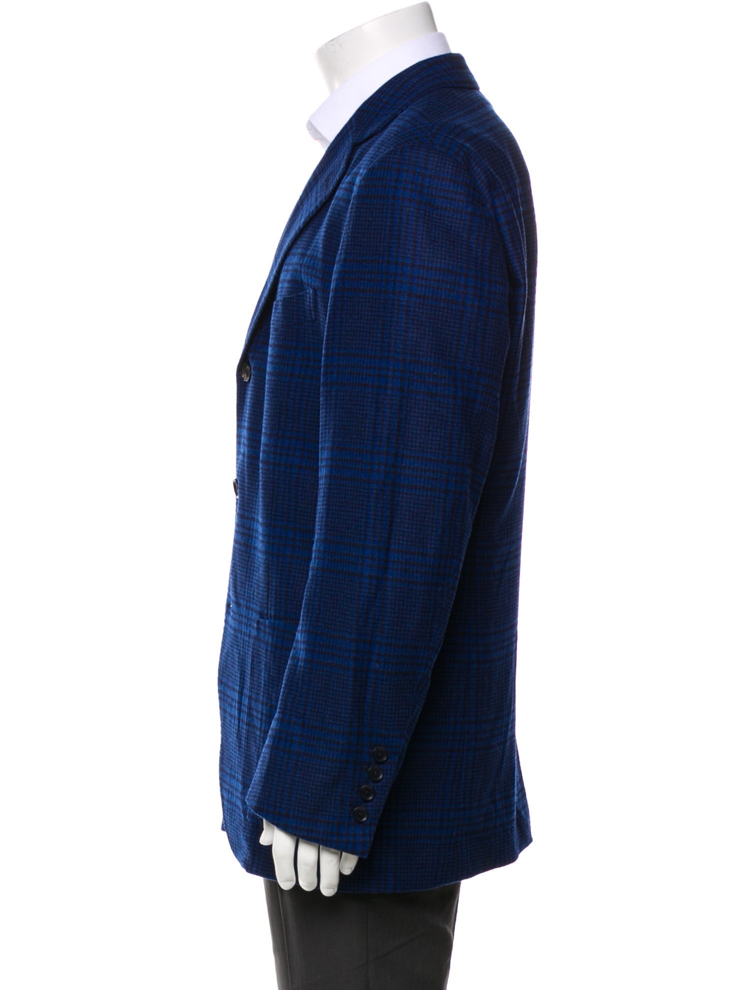 Tomorrowland Wool Plaid Print Blazer