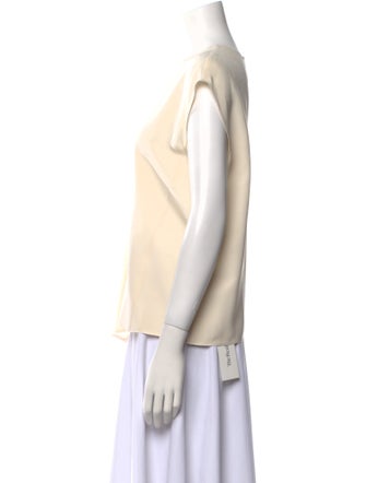 Tomorrowland Silk Bateau Neckline Top