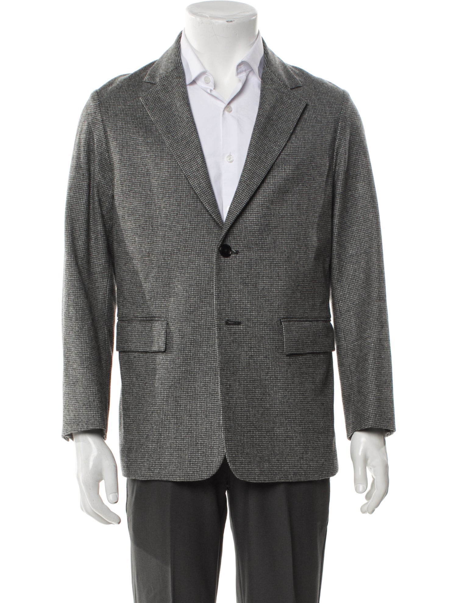 Tomorrowland Wool Houndstooth Print Blazer