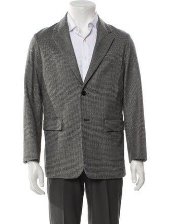 Tomorrowland Wool Houndstooth Print Blazer